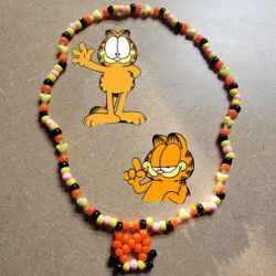 Garfield: Garfield Kandi Necklace (Handmade)