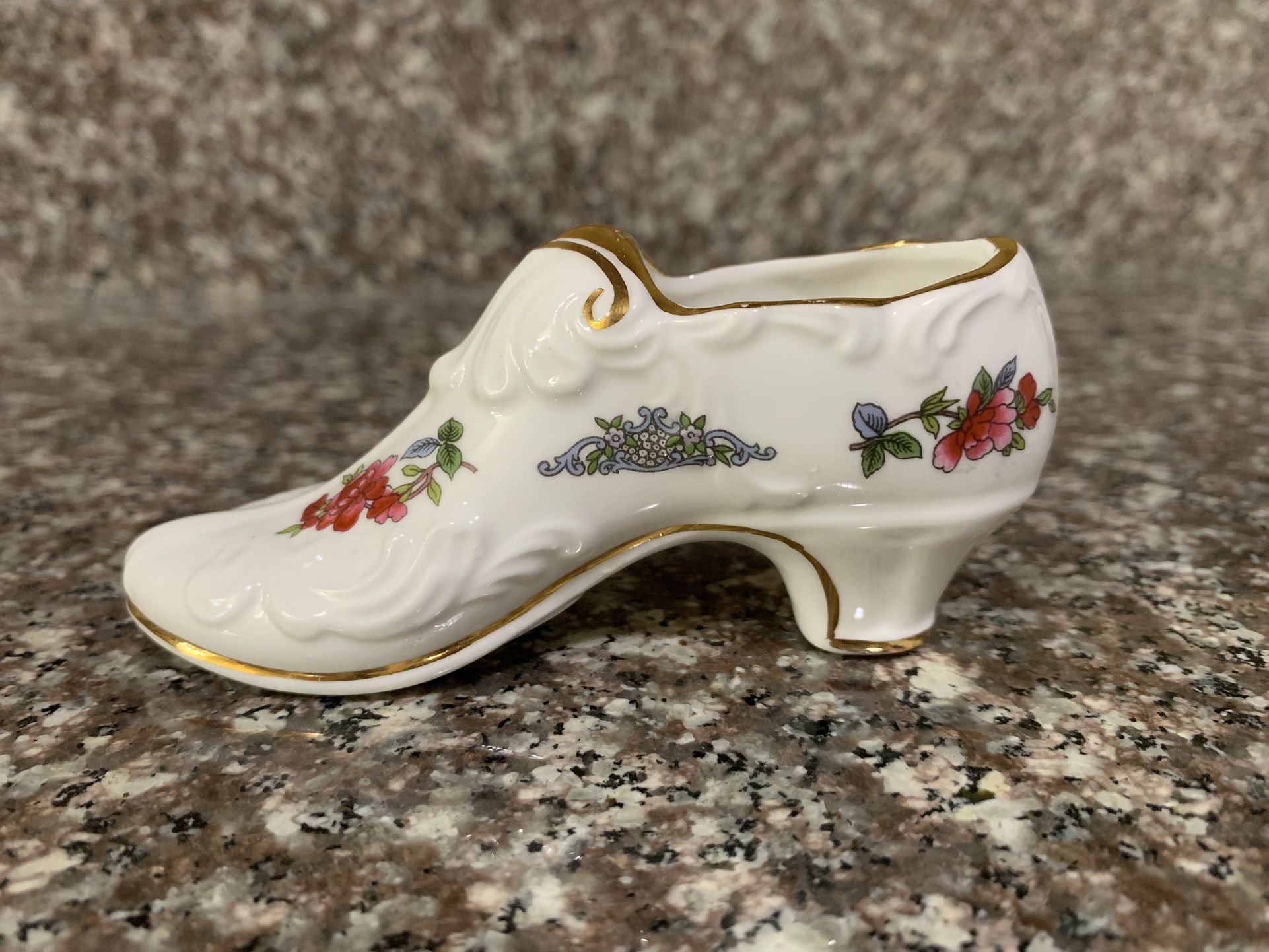 Vintage Bone Fine China Miniature Shoe