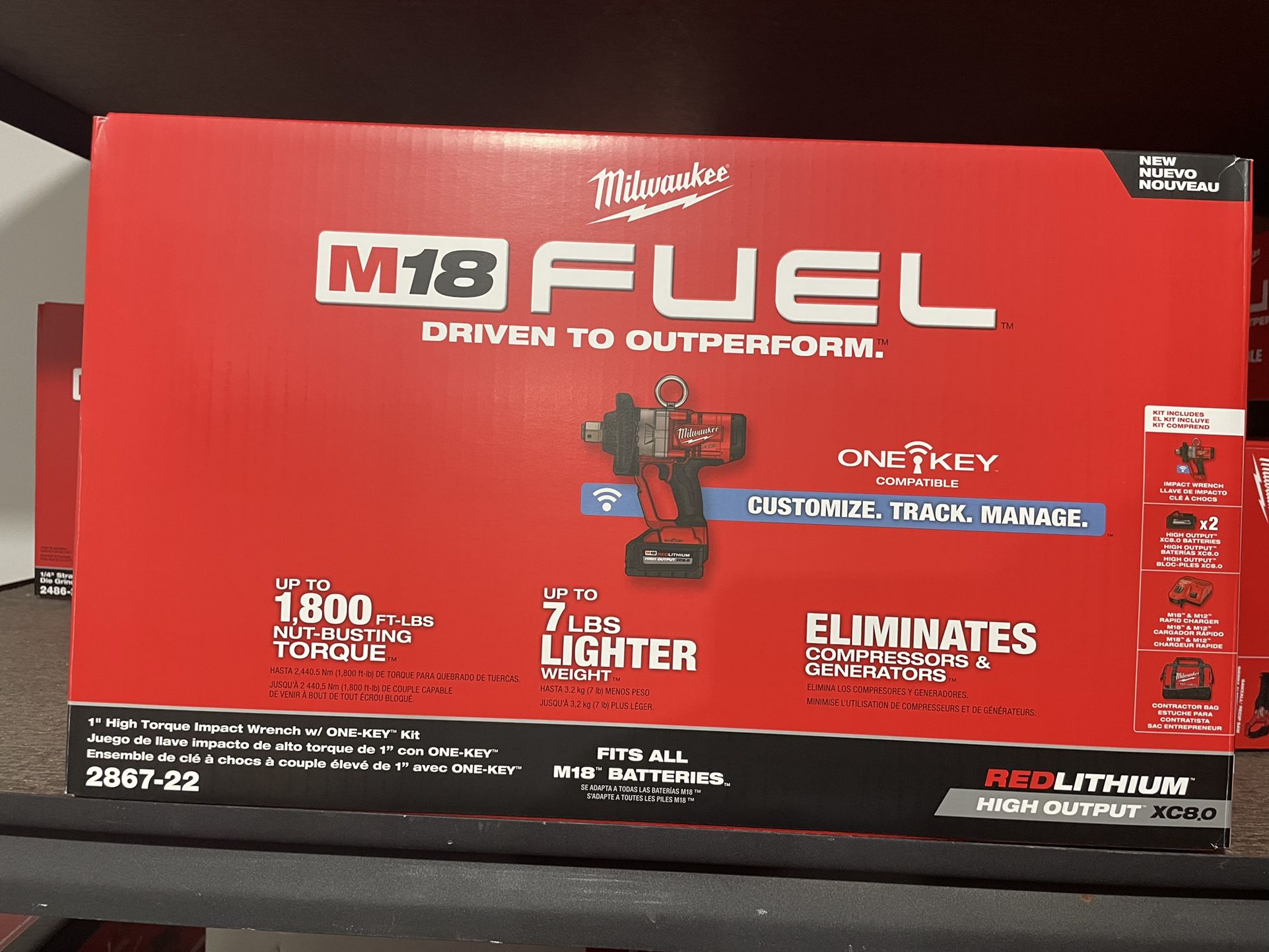 Milwaukee M18 FUEL ONE-KEY 18-Volt Lithium-Ion Brushless Cordless in. Impact  Wrench with Friction Ring and Two 8.0 Ah Batteries for Sale in Bellwood, IL  OfferUp