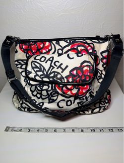 Coach Floral Print Foldable Tote Crossbody Bag