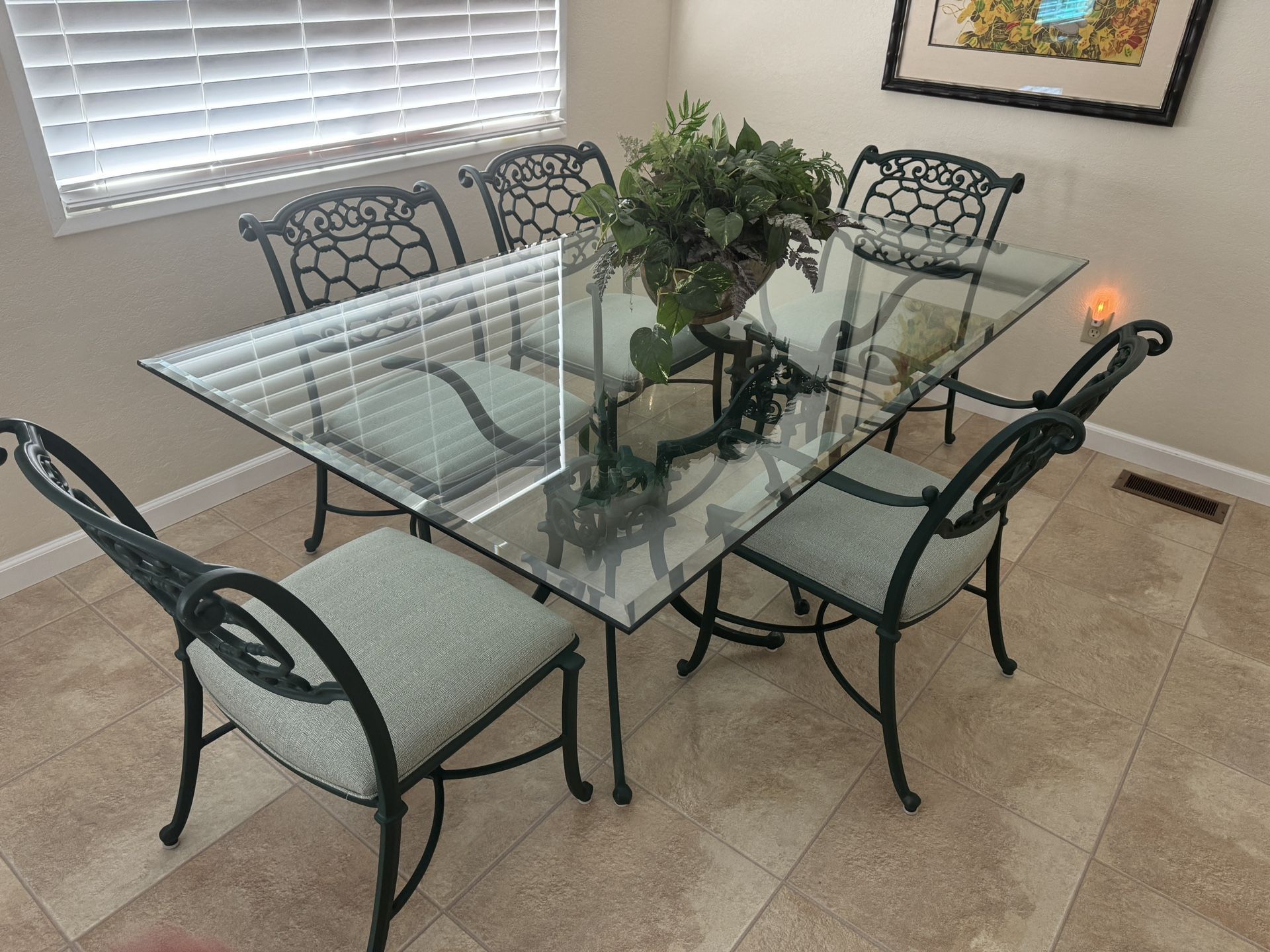 Beveled Glass Dining Table And Chairs