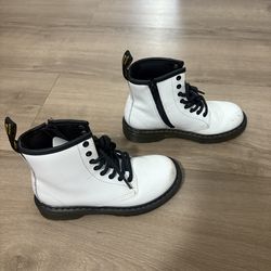 dr marten boots white  size 1 youth