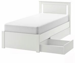 Ikea SONGESAND Twin Bed + Mattress + new bed sheet  set