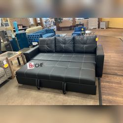 Sectional sofa with pullout bed