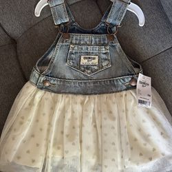 Osh Kosh Denim Overall Dress 6 Months