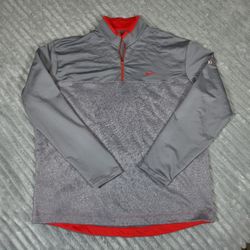 Nike Golf Tour Pullover Sweater Mens Sz 2XL Gray 1/4 Zip Performance Long Sleeve