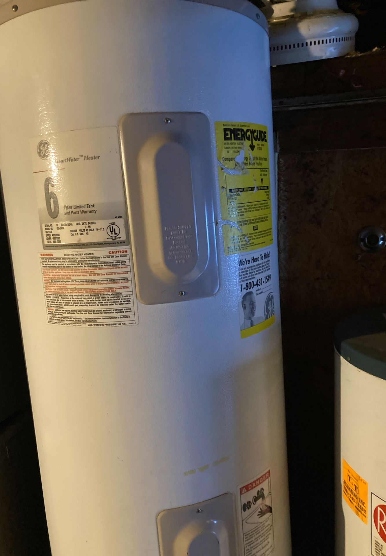 GE electric water heater