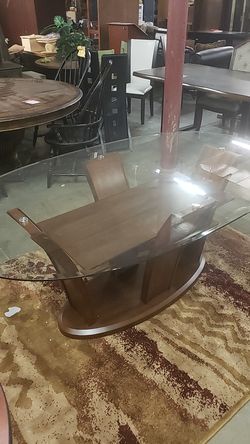 Glass top dining table