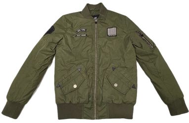 Xray Olive Green Bomber Jacket with Patches