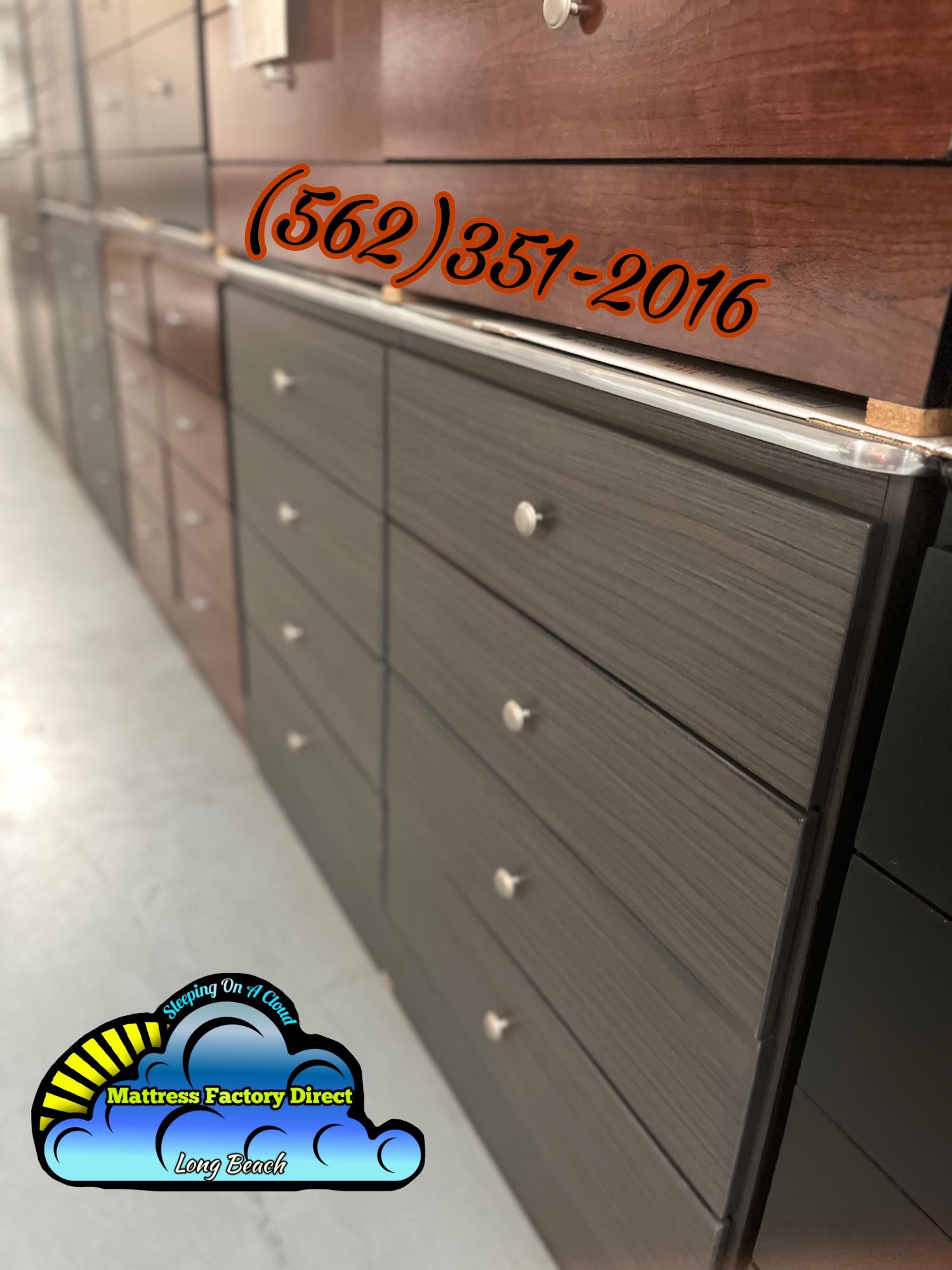 Grey Eight Drawer Dresser With Rails New Mueble