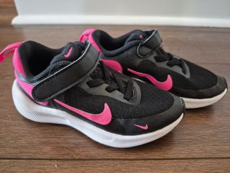 Nike Revolution 7 Black/Pink Girl's Shoes Sneakers Sz 9c FB7690-002