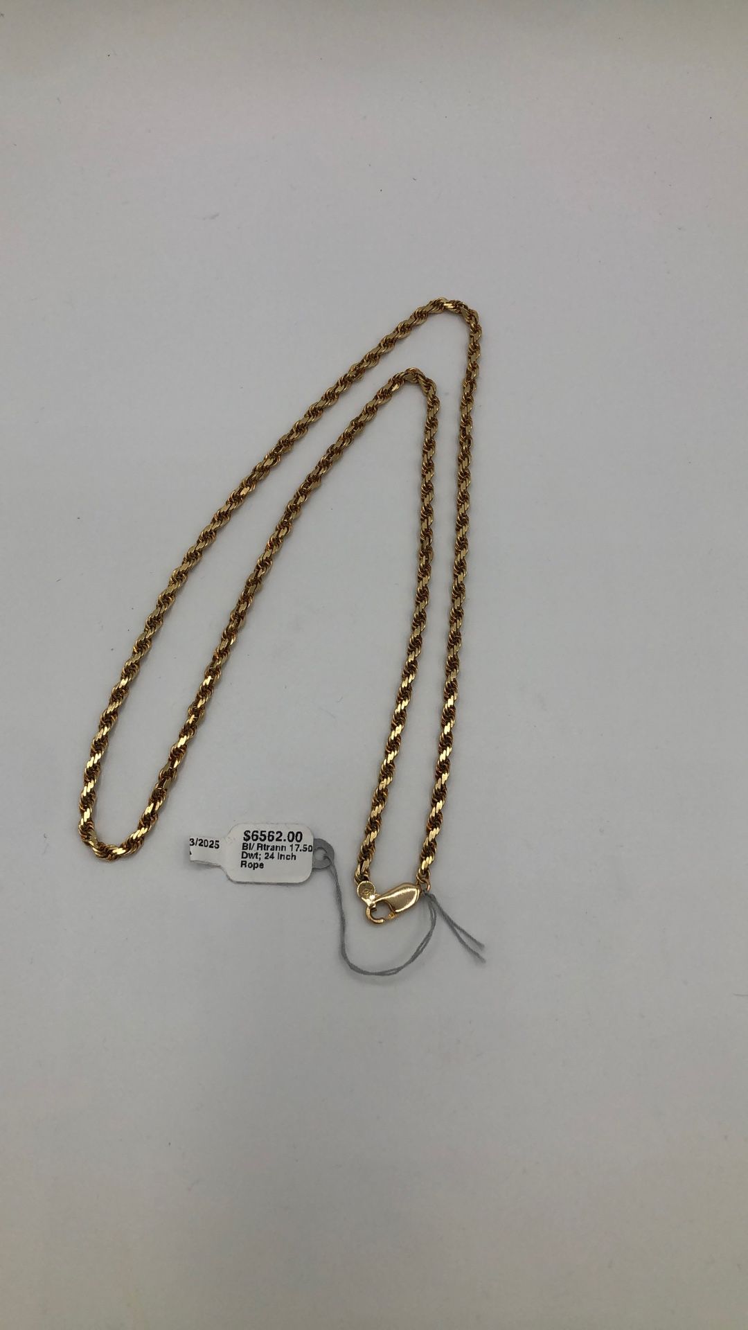 14KT Yellow Gold Rope Style Chain 24-Inches Long 27.9 Grams (70490644)