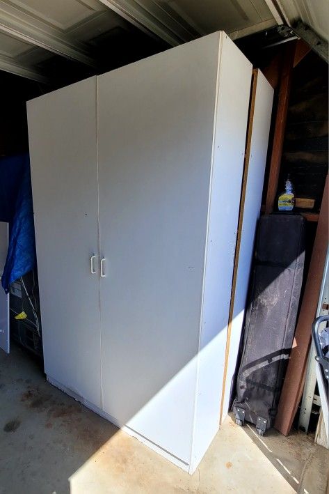 Tall Wooden Garage 5 Shelves Cabinets