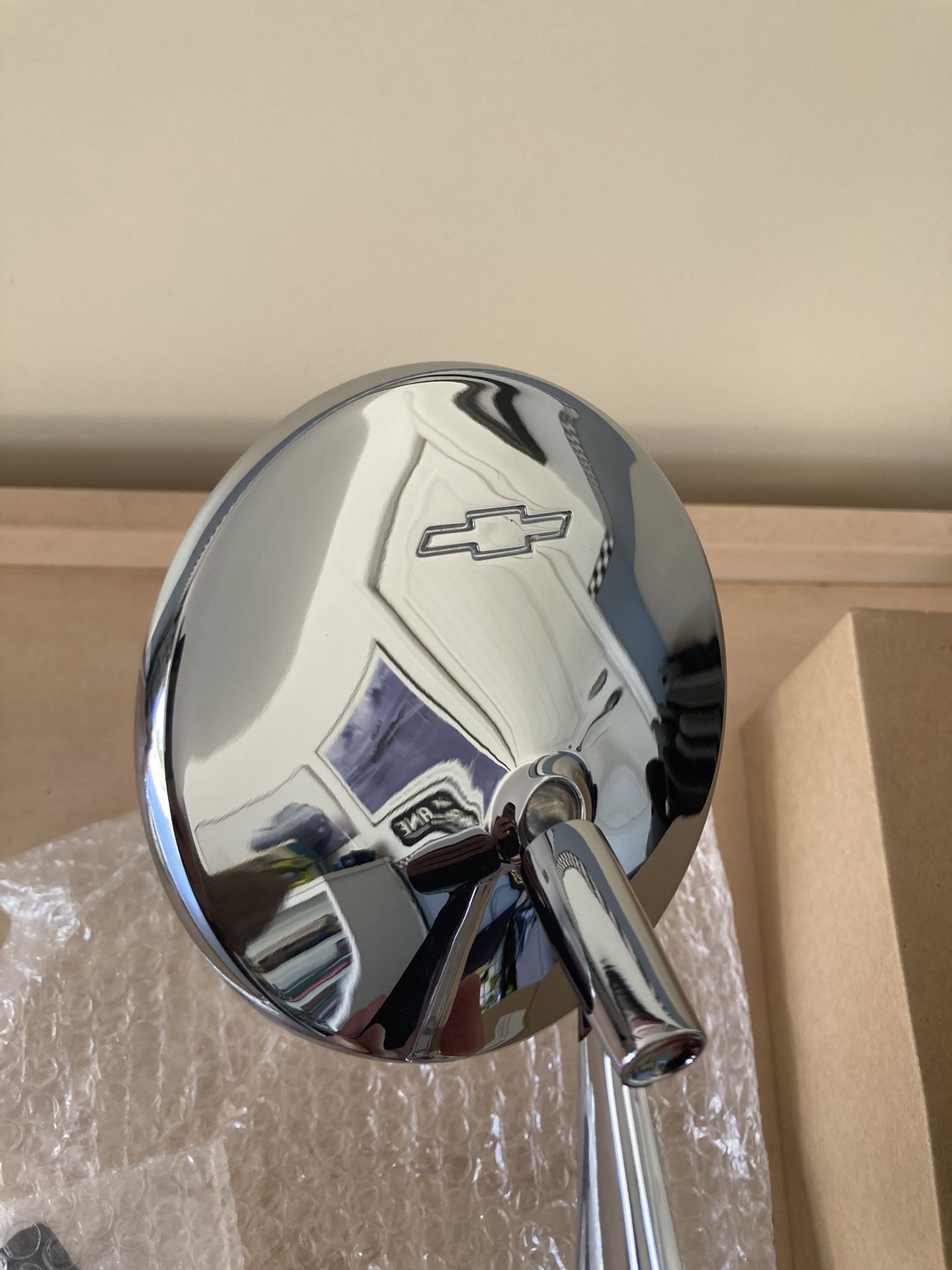 New In Box Chevy Bowtie Chrome Mirrors