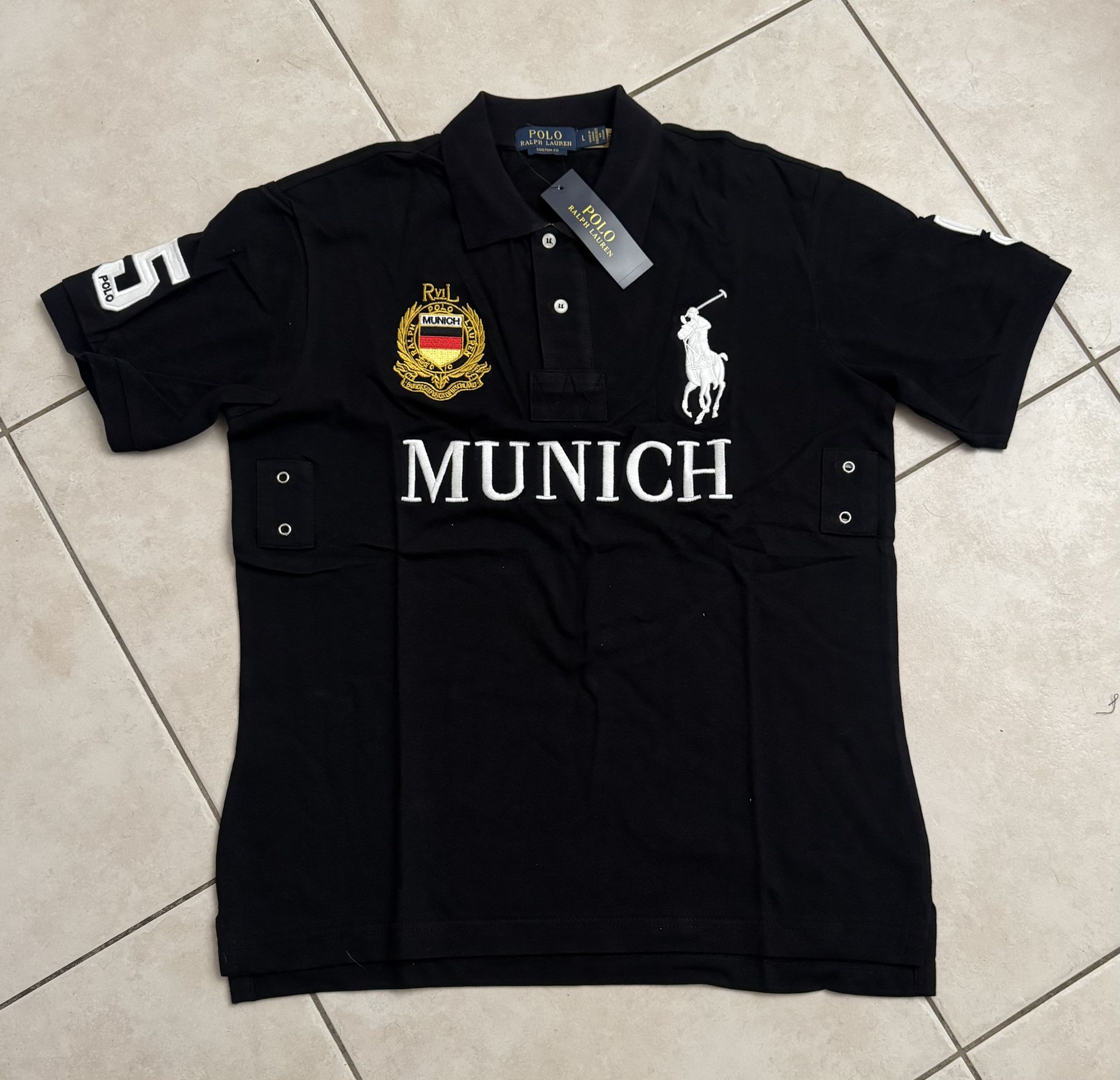 Polo Ralph Lauren Munich Polo Shirt – Black – Size Large