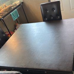 Black Dining Table With 4 High Back Chairs
