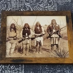Geronimo Native Warrior Native American Art Framed 8.5" x 11"