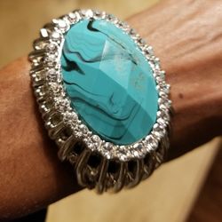 (2) Silver Turquoise Beauty Bracelet 