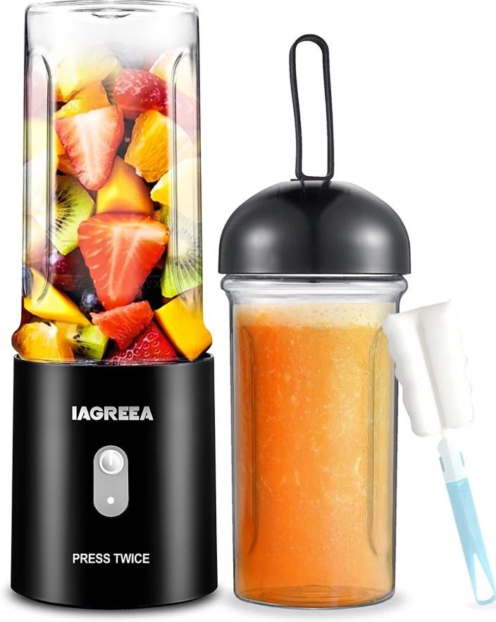 IAGREEA Portable Blender, 4000mAh Battery Rechargeable Juicer Cup, Single Serve Blender, Personal Size Blender For Smoothies and Shakes, Travel, Mini