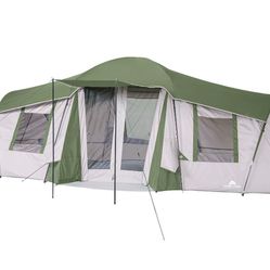 3-Room Ozark Trail 10-Person Tent with Shade Awning