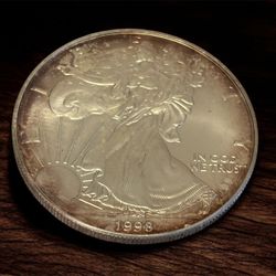 $1 1998 Silver Eagle Ag. 999.9