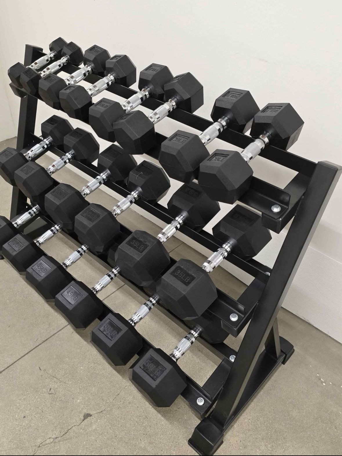 NEW DUMBBELL SET 5-50 WITH RACK