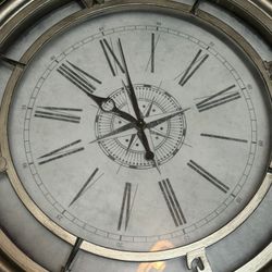 Nautical Inspired Wall Clock 22” In Diameter 