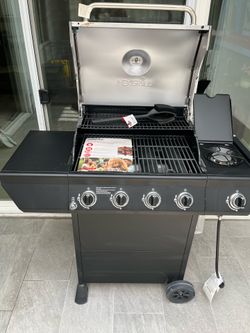 Brand New NexGrill 4-burner plus side burner BBQ Grill, incl 2 propane tanks (1 new 1 used)