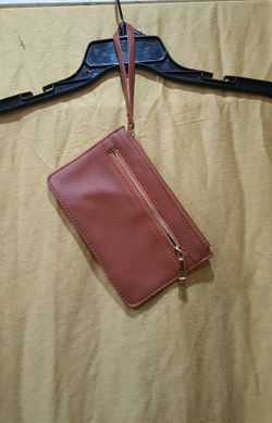 Brown/ tan wristlet