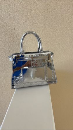 Silver paisley handbag
