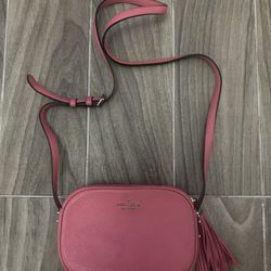 Pink leather Kate Spade crossbody bag