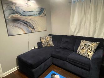 Dark blue sofa