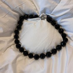 Black Bead Luxury Necklace Sparkles