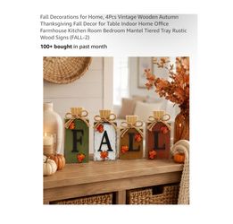 Brand new 4 Pcs Fall Decorations for Home
