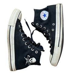 JACKASS Converse All Star High Top Sneaker Skull Johnny Knoxville Size 9 RARE
