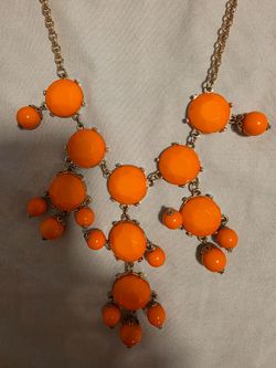 Orange Bubble Statement Necklace