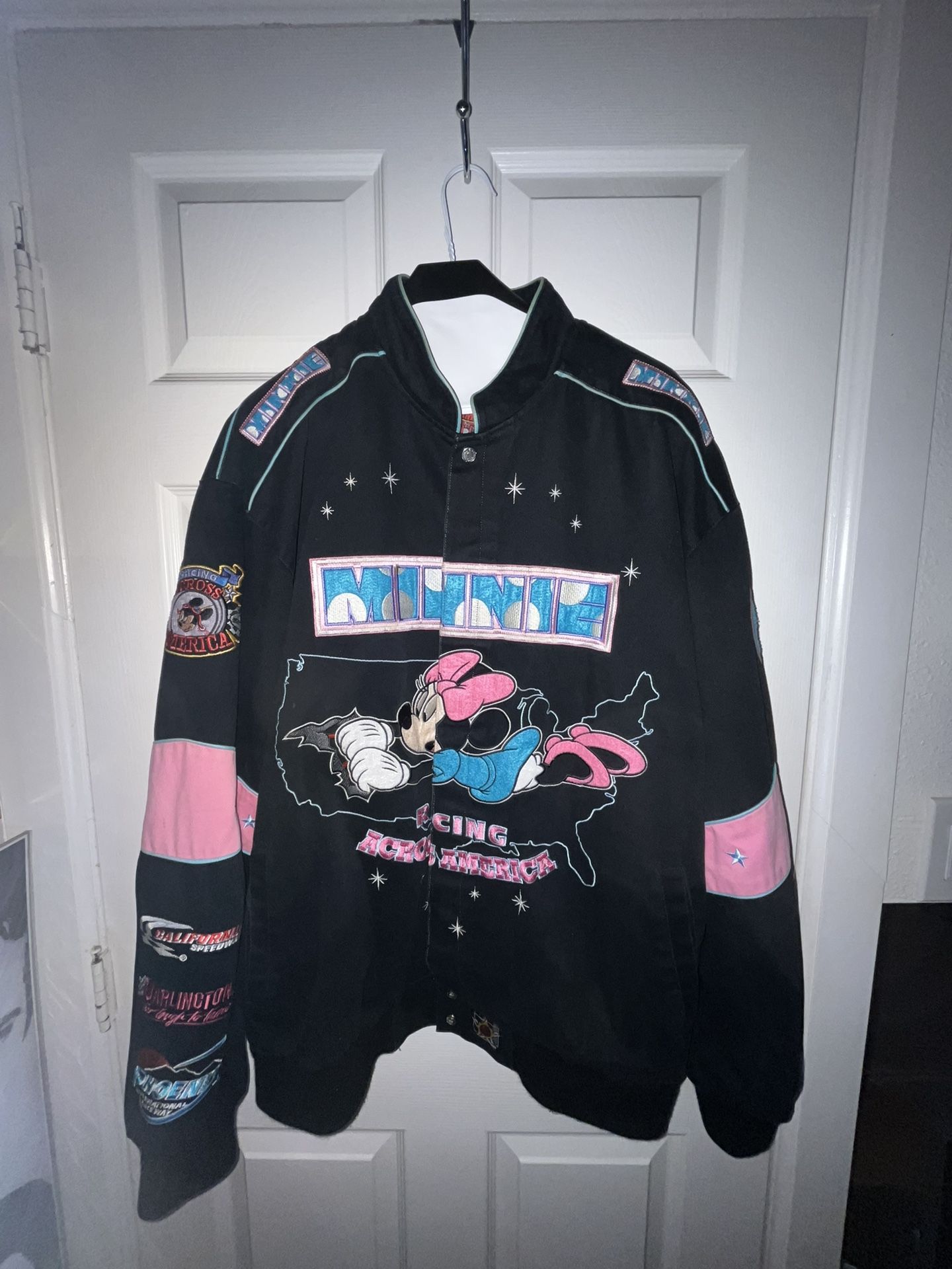 Rare Disney Daytona 500 Nascar racing América Minnie Mouse jacket Jh designs