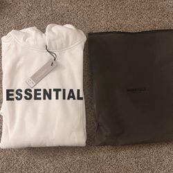 White Essential hoodie