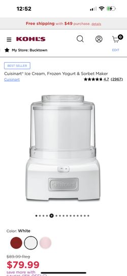 Cuisinart® Ice Cream, Frozen Yogurt & Sorbet Maker Cuisinart ***** 4.7