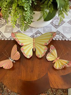 Mackenzie-Childs Decorative Butterfly Wall Art Set of 3