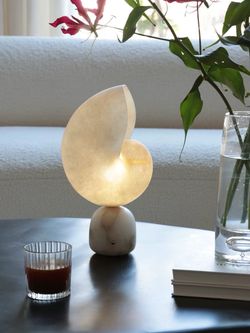 cordless alabaster shell lamp