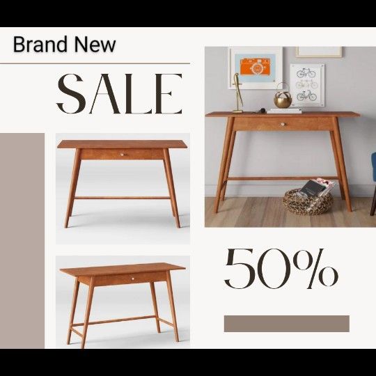 Brand New Project 62 Amherst Mid Century Modern Console Table Or Writting Desk