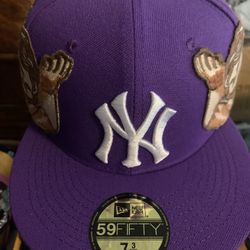 Purple Jon Stan New York Yankees Fitted Hat 7 3/4