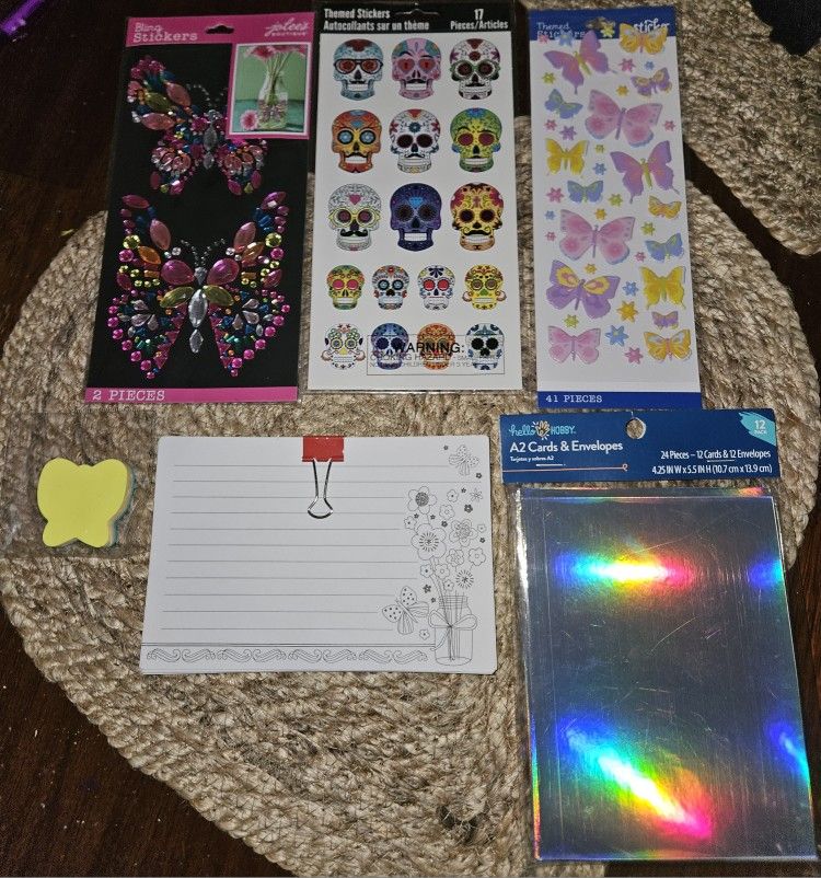 Stationary Bundle Stickers Butterfly Cards Etc