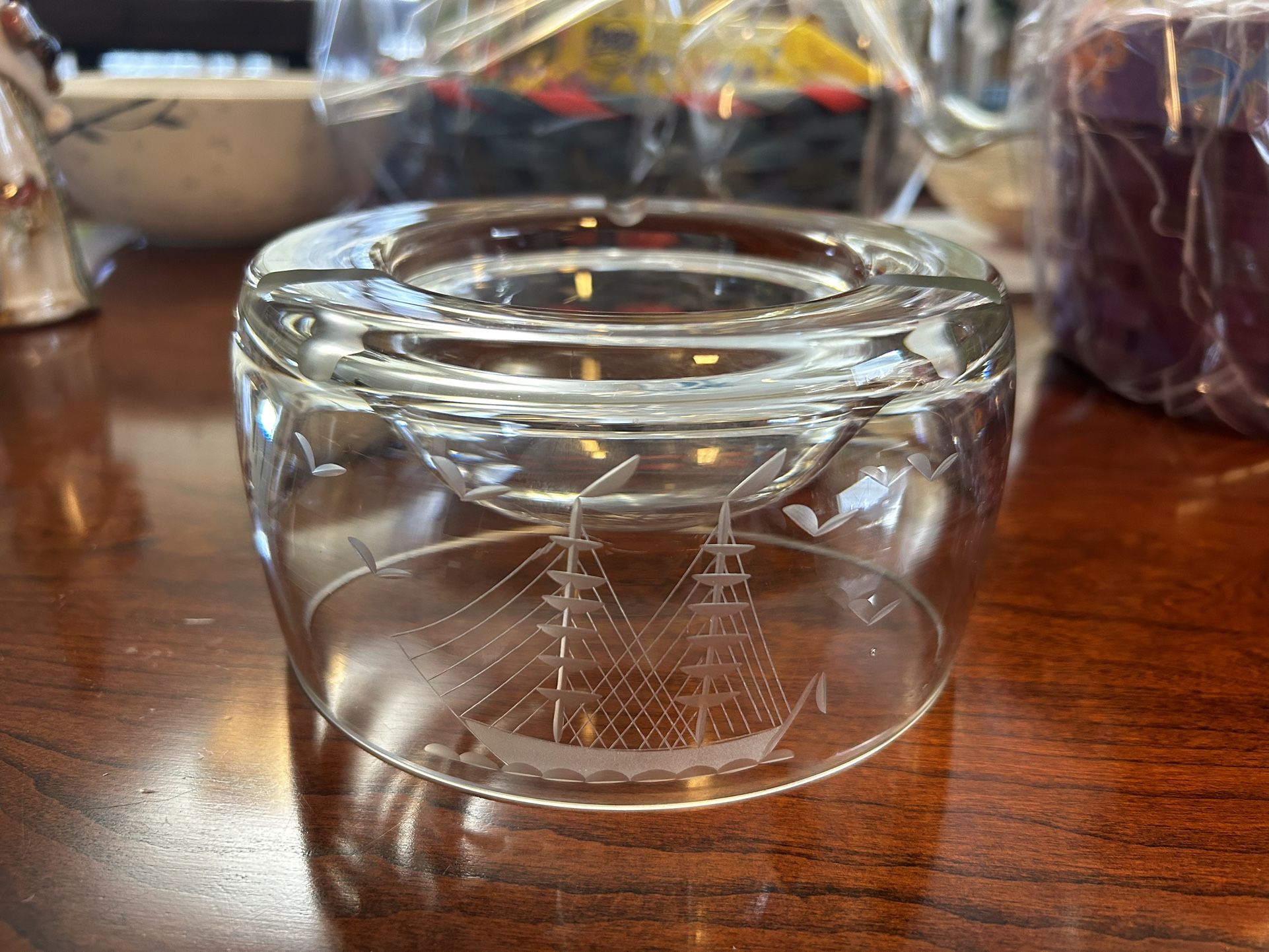 Cut Glass ash tray like new