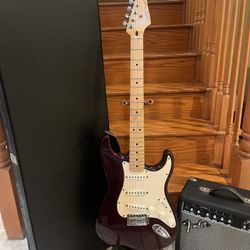 Fender MIM Stratocaster W/ Hardshell Case, Fender Amp