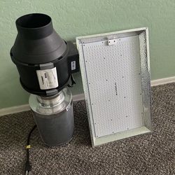 2000 watt grow light and exhaust fan with carbon filter