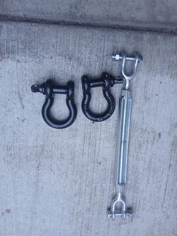 Badland 3/4 Inch ring shackle black And 5/8 jaw & jaw turnbuckle
