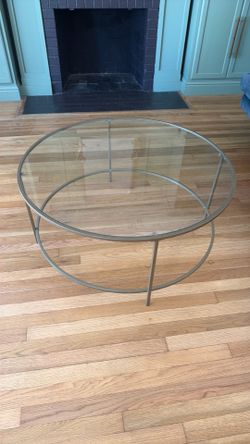 Glass round coffee table