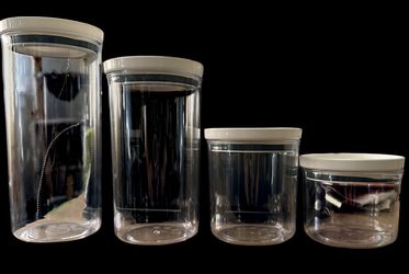 Set of 4 plastic storage jars